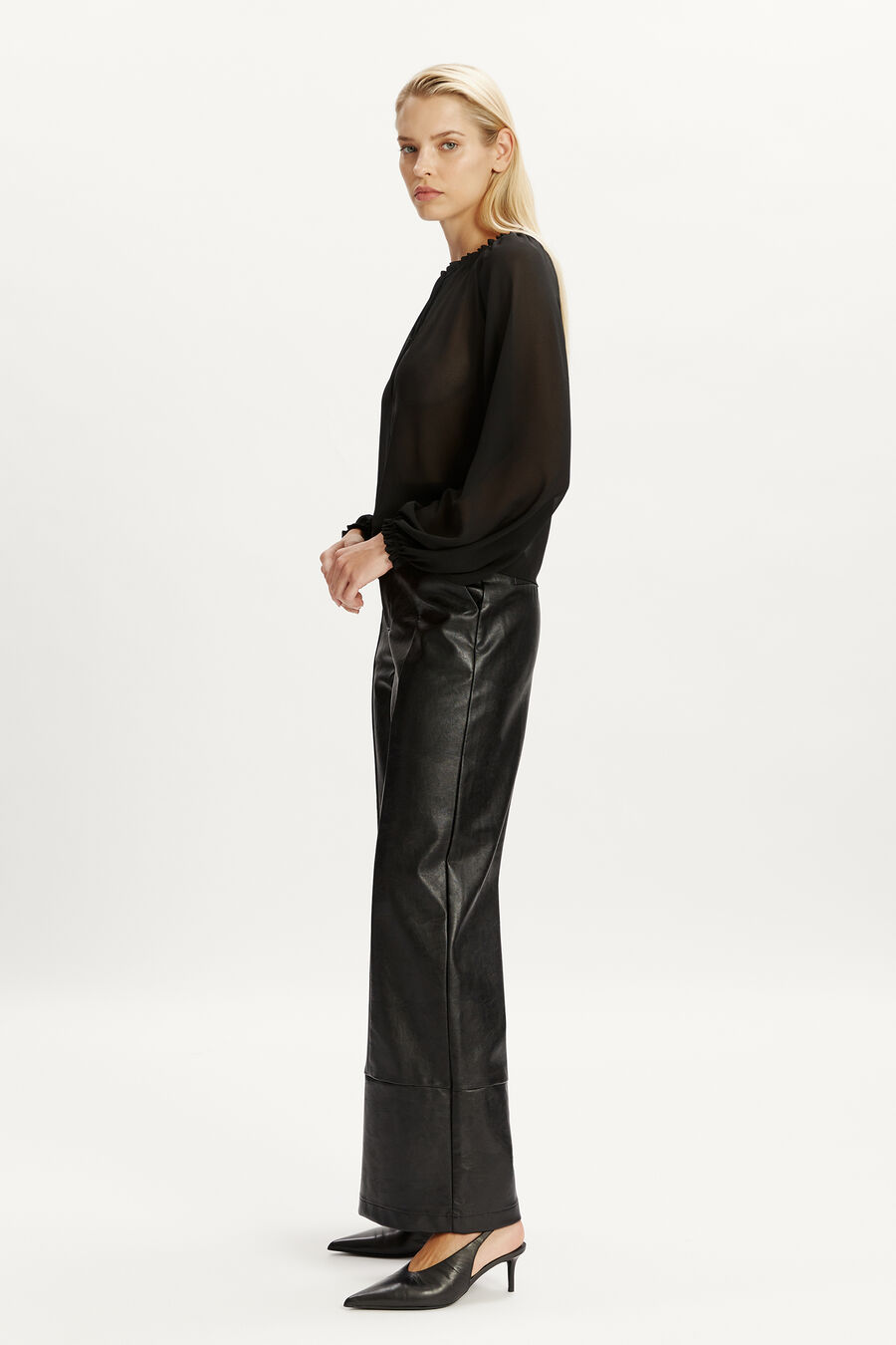 Marlowe Vegan Leather Wide Leg Pant