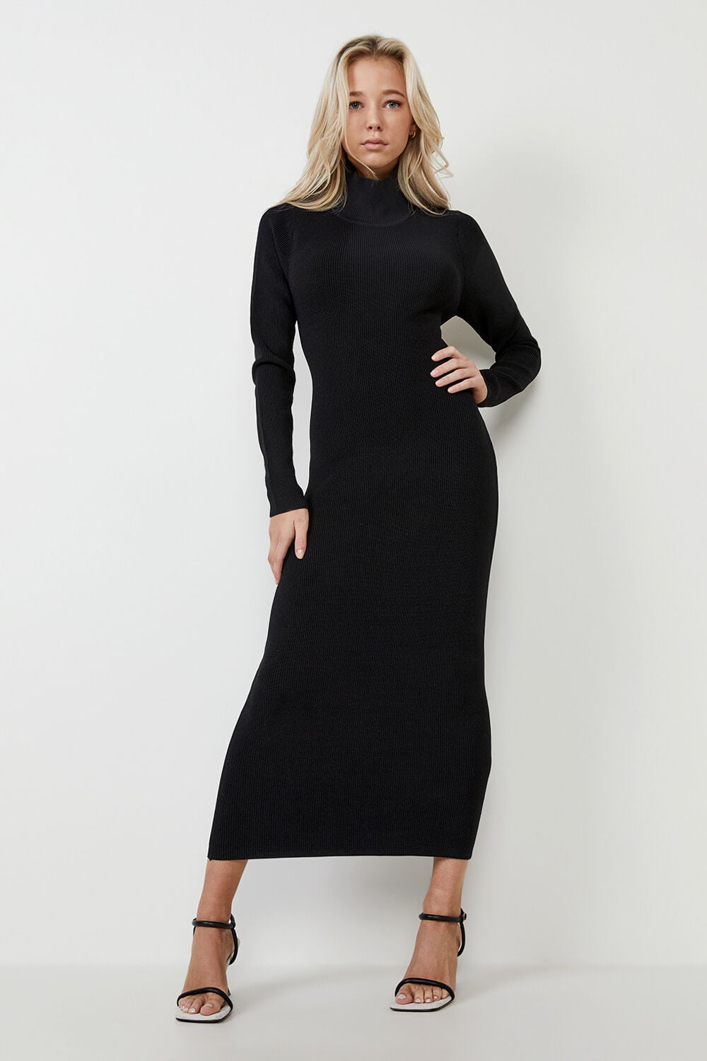 Santi Backless Knit Dress in Black | Bardot