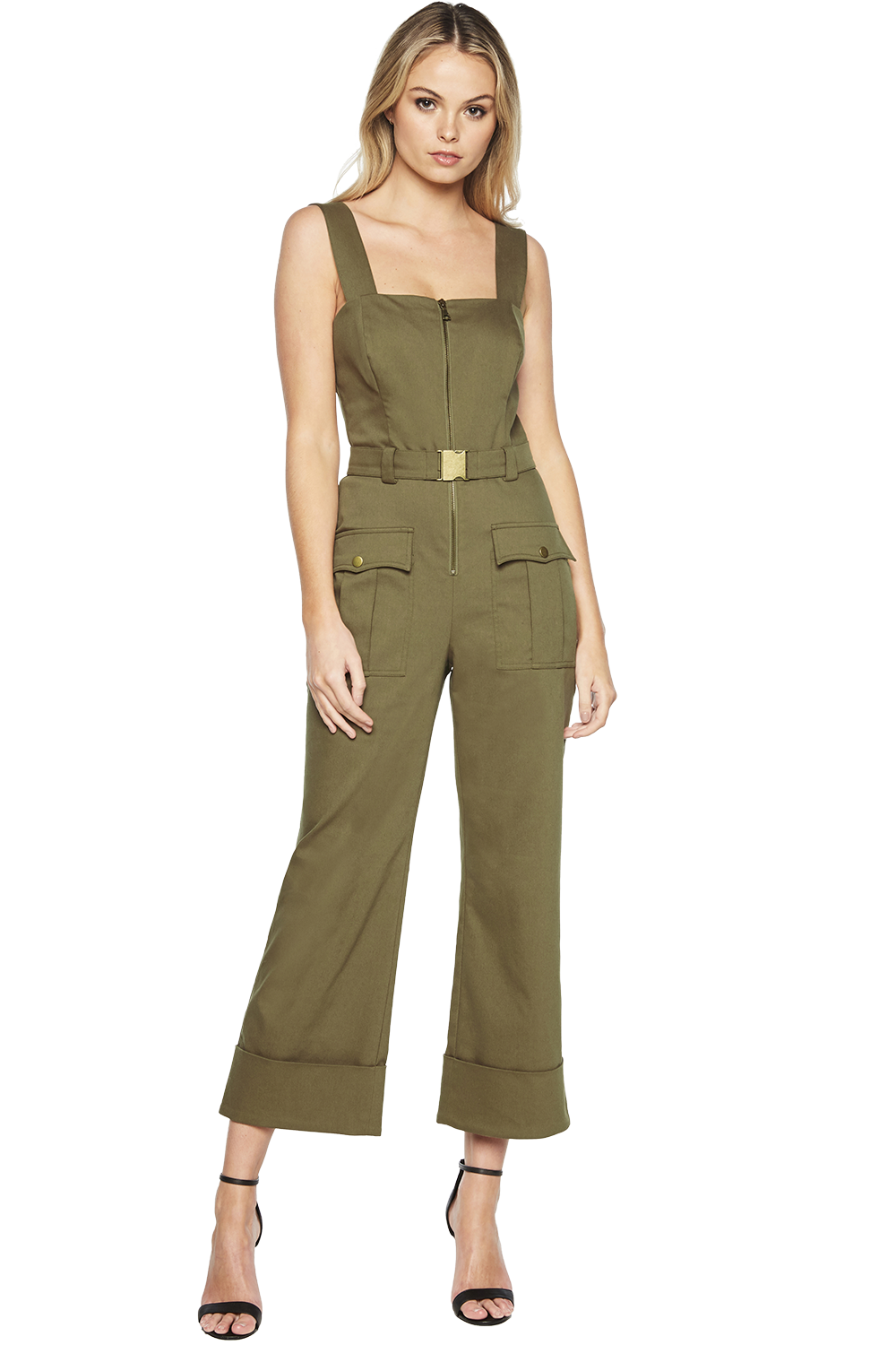 olive green cargo jumpsuit