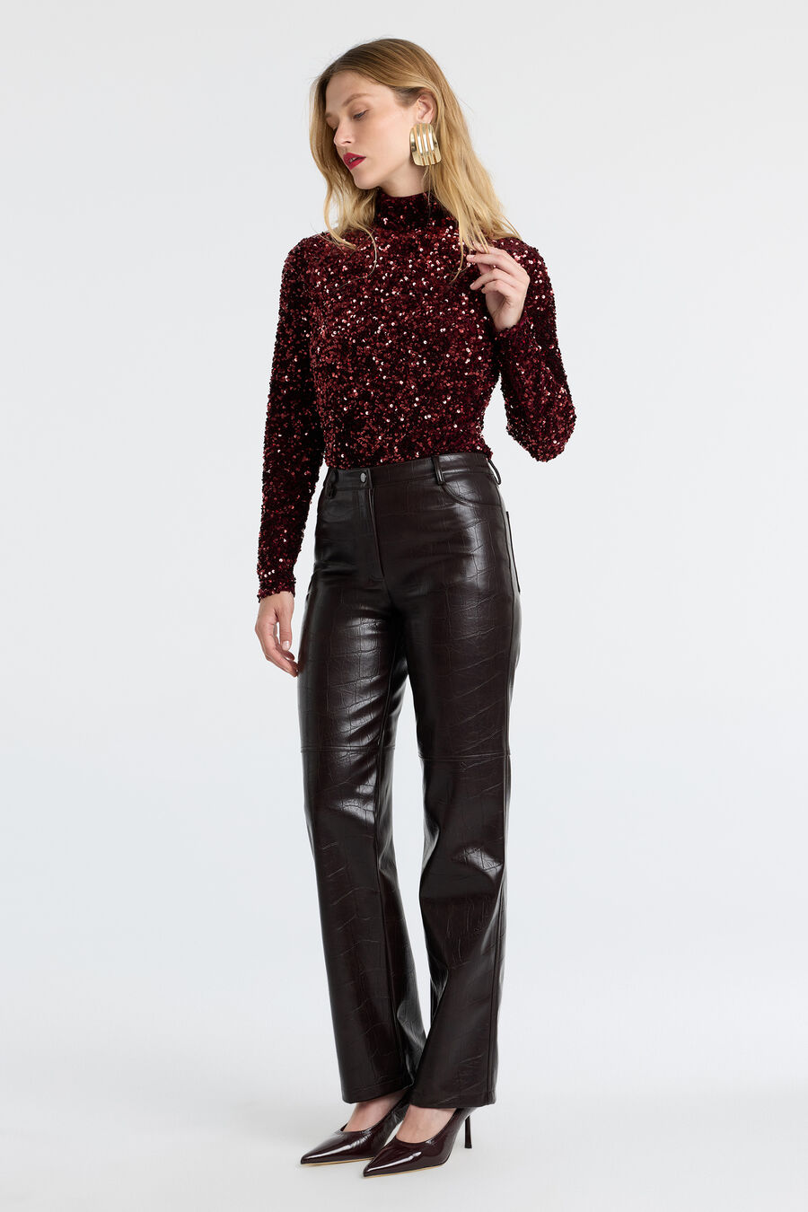 Nia Vegan Croc Leather Pant