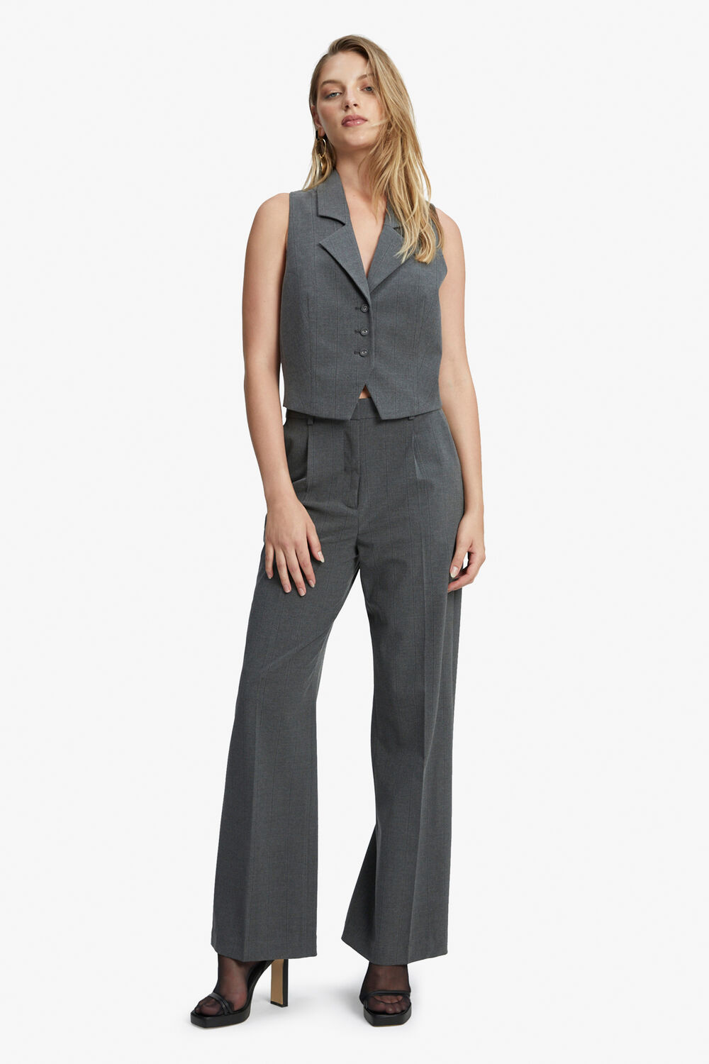 RUMOUR PIN STRIPE VEST in colour PALOMA