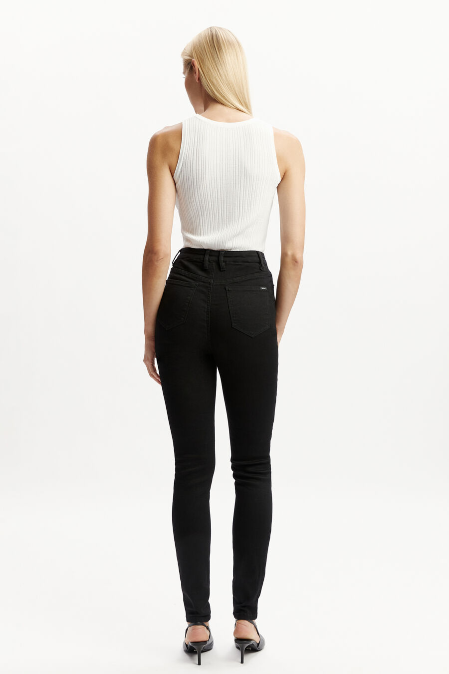 KHLOE SUPER HIGH TALL JEANS in colour BLACK