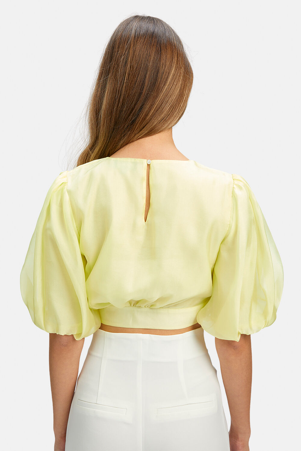 ENYA ORGANZA TOP in colour BUTTERCUP