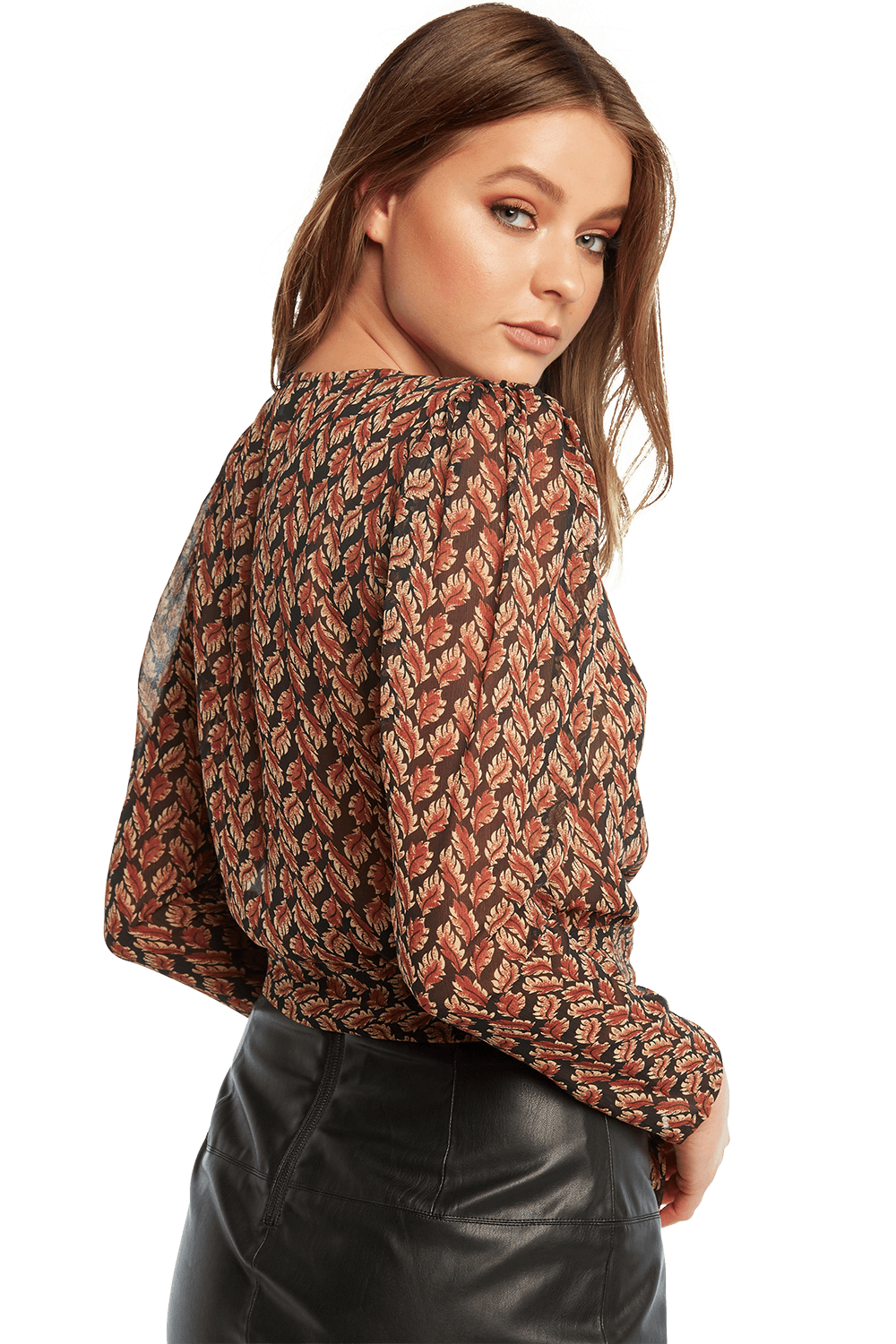 SHEER TIE TOP in colour GARDEN GREEN