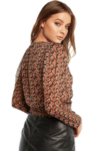 SHEER TIE TOP in colour GARDEN GREEN