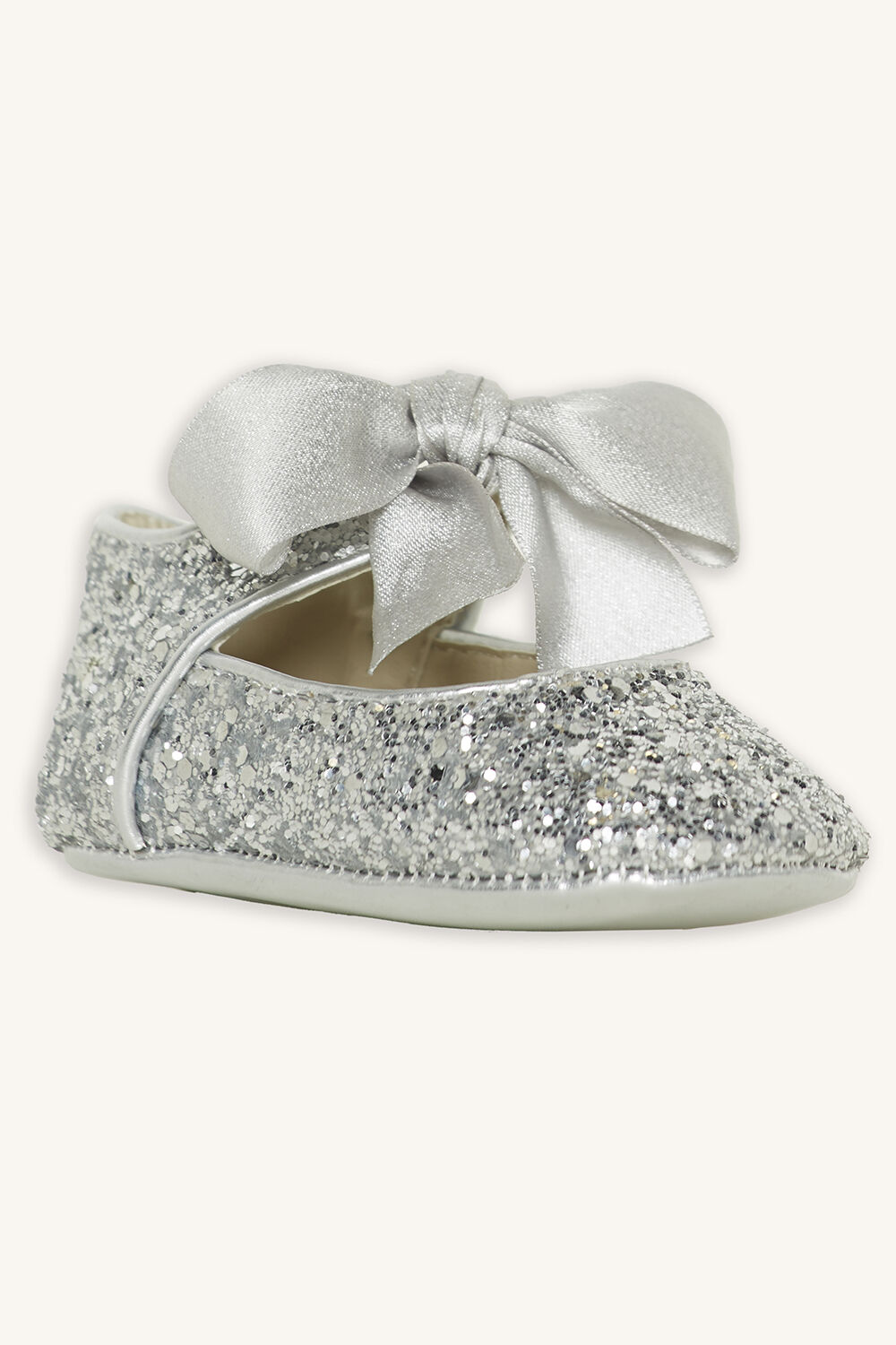 silver baby shoes