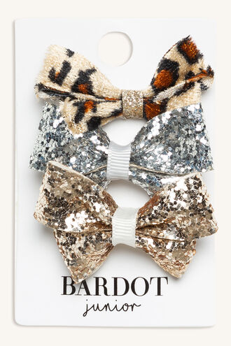 3 PACK BOW CLIP in colour BRIGHT WHITE