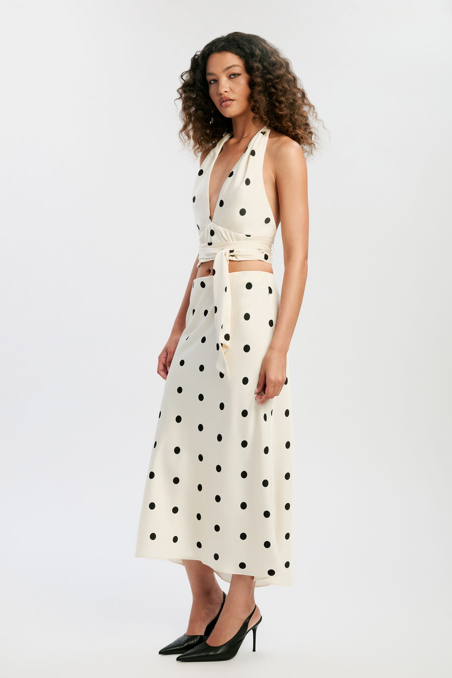 Phoebe Satin Halter Tie Top