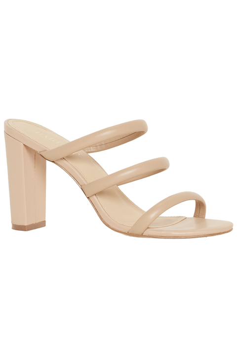 TRIPLE LEATHER MULE in colour BEIGE