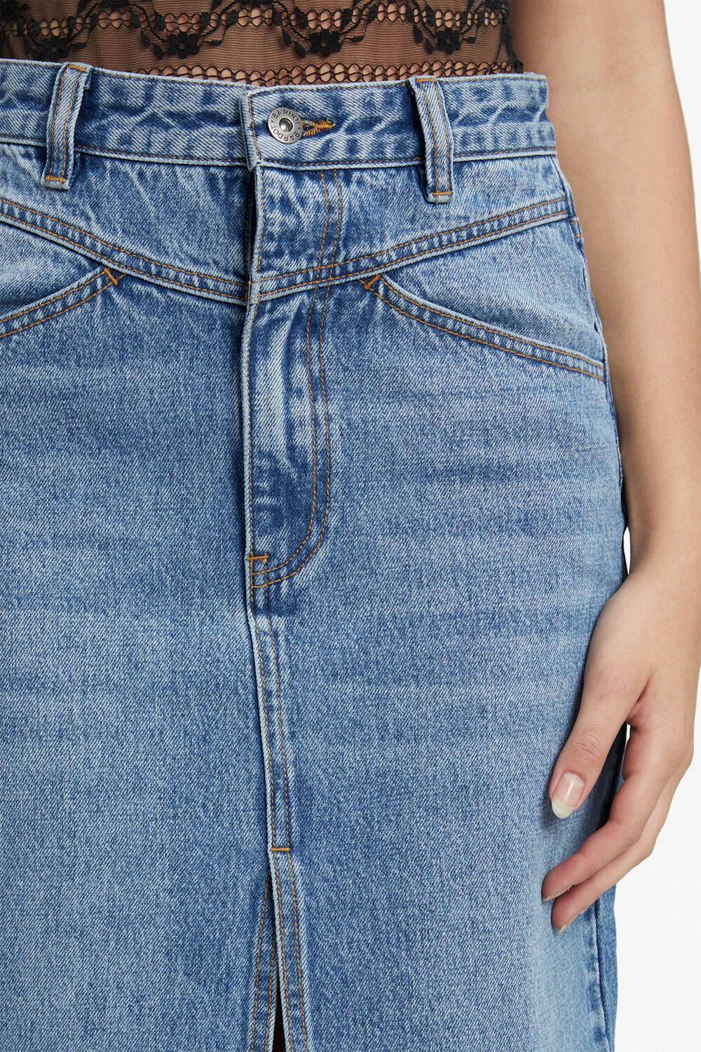 Jonah Midi Denim Skirt in colour MIDNIGHT NAVY