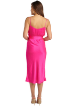 REAGAN MIDI DRESS in colour SHOCKING PINK