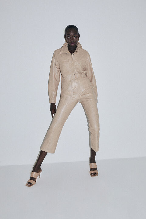 POLLY VEGAN LEATHER PANT in colour MOONLIGHT