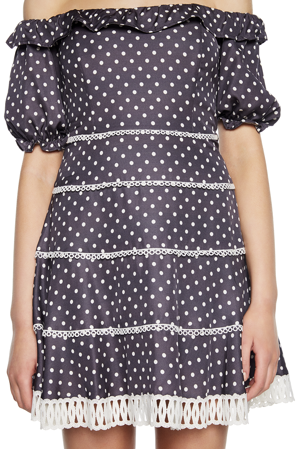 spotty bardot dress
