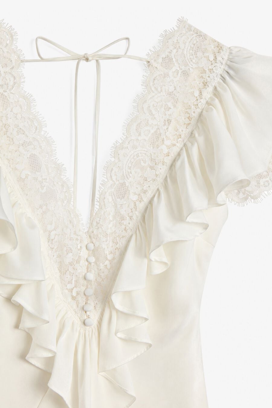 CELESTE RUFFLE MAXI DRESS in colour Orchid White