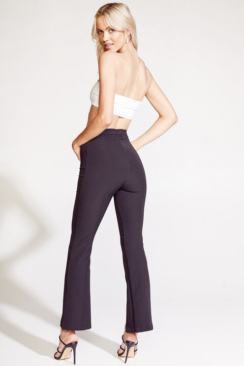 KICKFLARE SPLIT PANT in colour CAVIAR