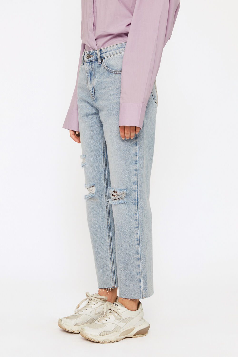 ESTHER MID RISE STRAIGHT JEAN in colour TRUE NAVY