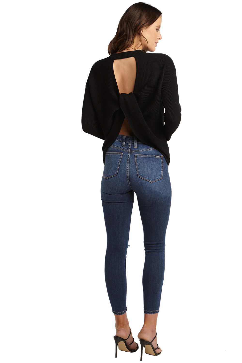 Bardot knot back sweater clearance