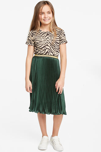 CORDINA PLEAT SKIRT in colour DARK GREEN