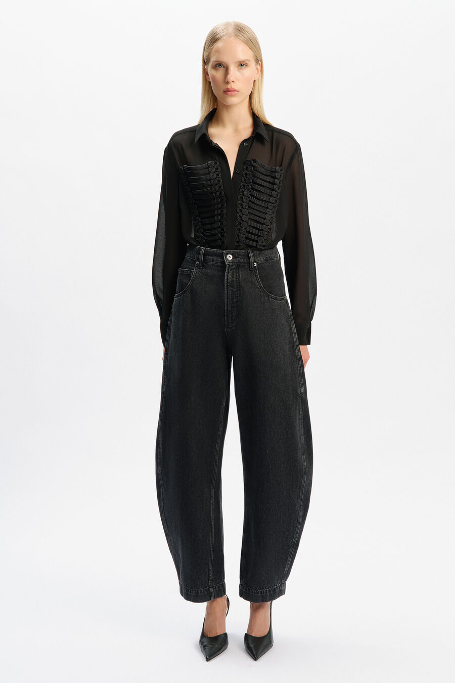 030 High Rise Barrel Leg Jean