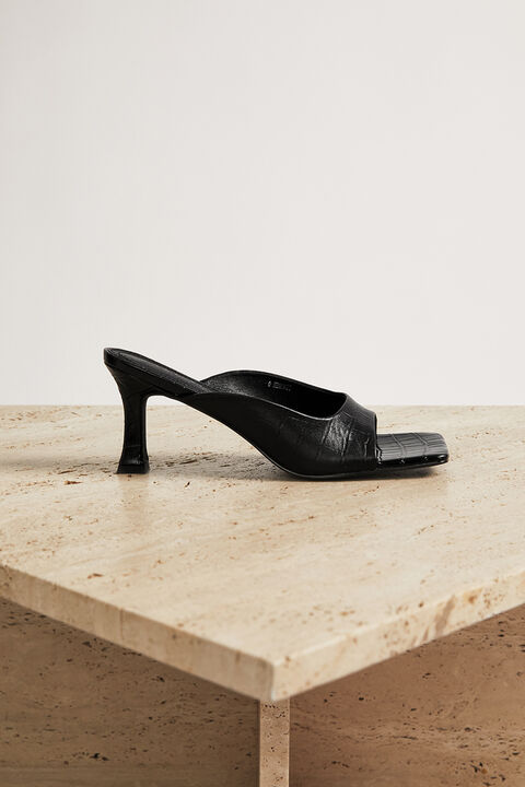 croc leather heels