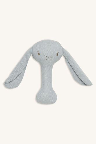 BOBBY BUNNY STICK RATTLE in colour GRAY MIST