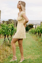 ELISA MINI DRESS in colour VIBRANT YELLOW