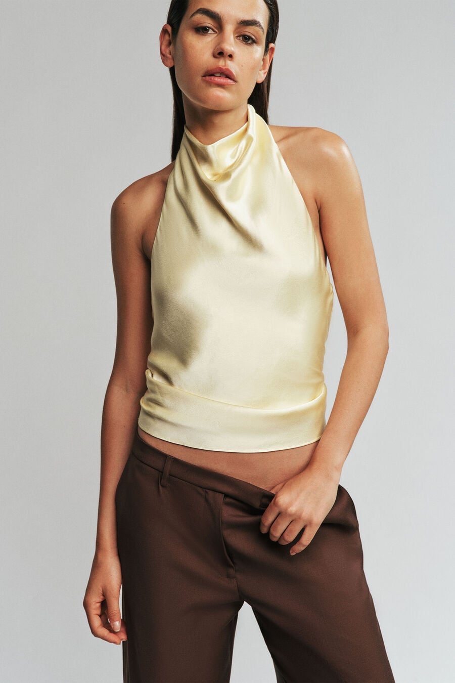 Solene High Cowl Neck Top