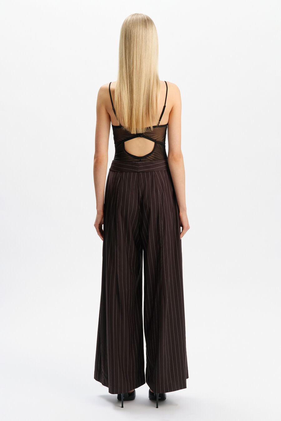Laurie Pleat Front Stripe Pant