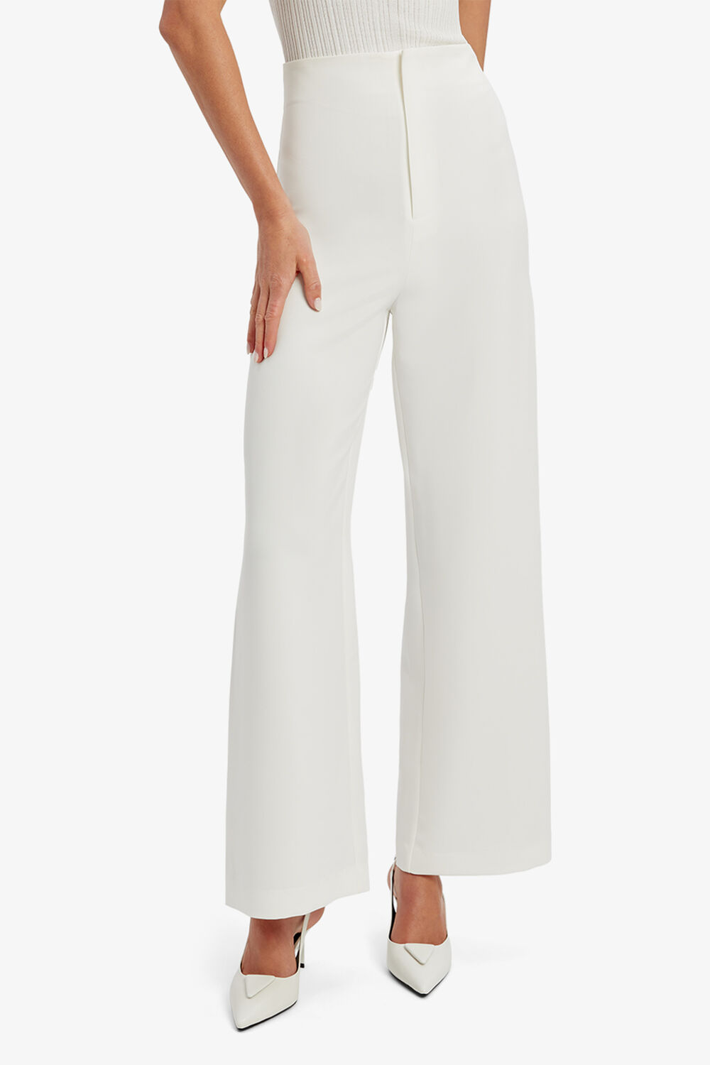 ANNA HIGH WAIST PANT in colour BRIGHT WHITE