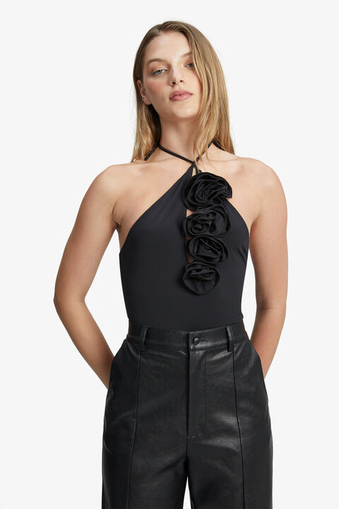 ERIKA JERSEY BODYSUIT in colour CAVIAR