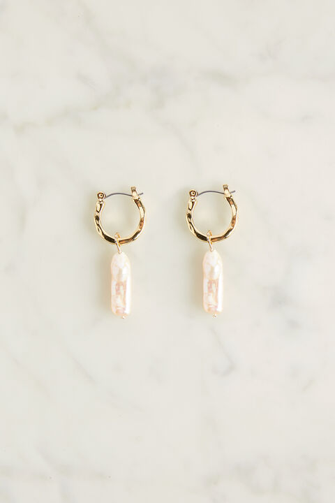 PEARL DROP EARRINGS in colour GOLD EARTH
