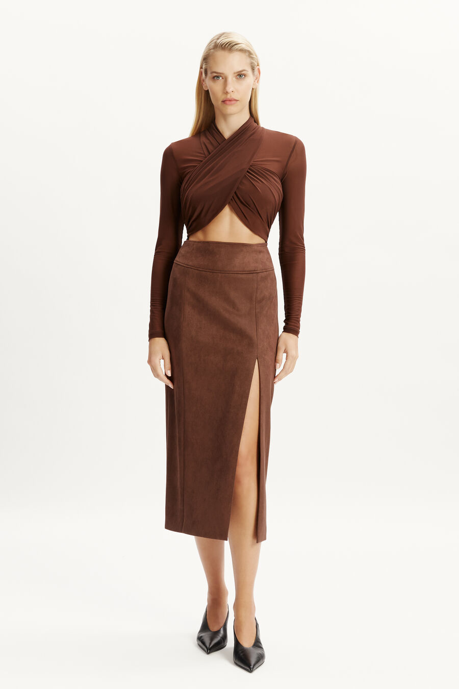 Dante Vegan Suede Midi Skirt