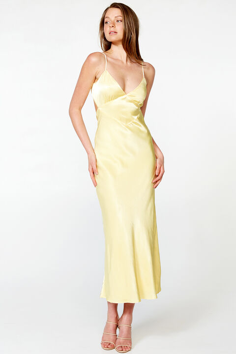 MALINDA SLIP DRESS in colour LIMELIGHT