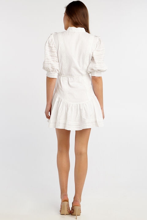 HENRIETTA MINI DRESS in colour CLOUD DANCER