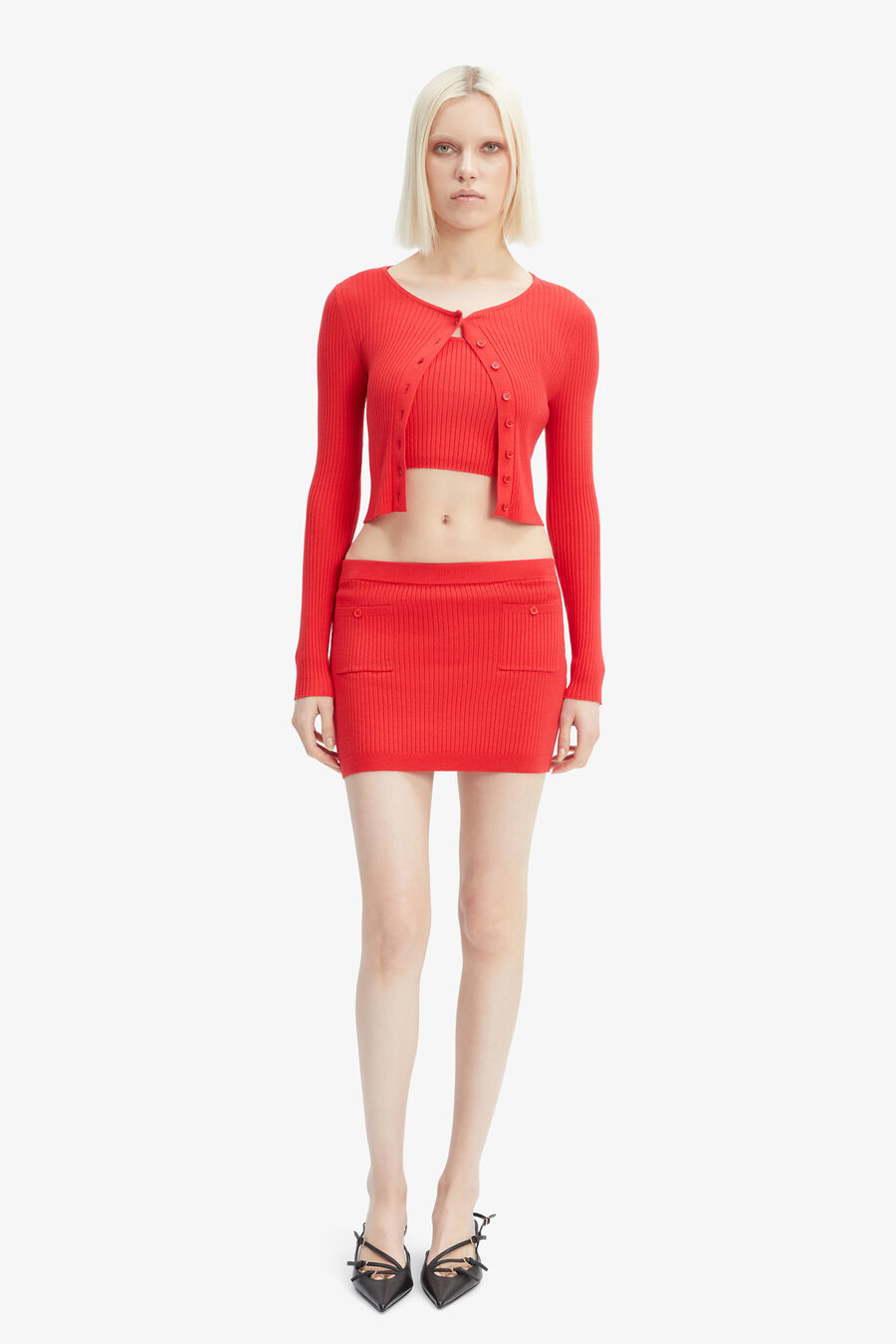SARITA KNIT TOP in colour DEEP RED