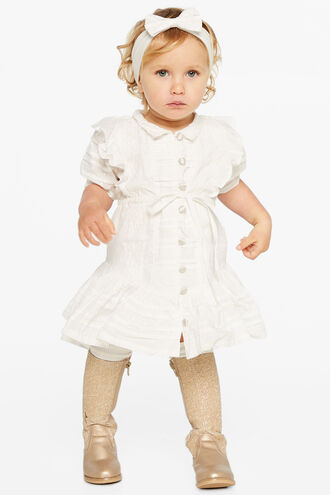 LUCY TRIM DRESS in colour CLOUD DANCER