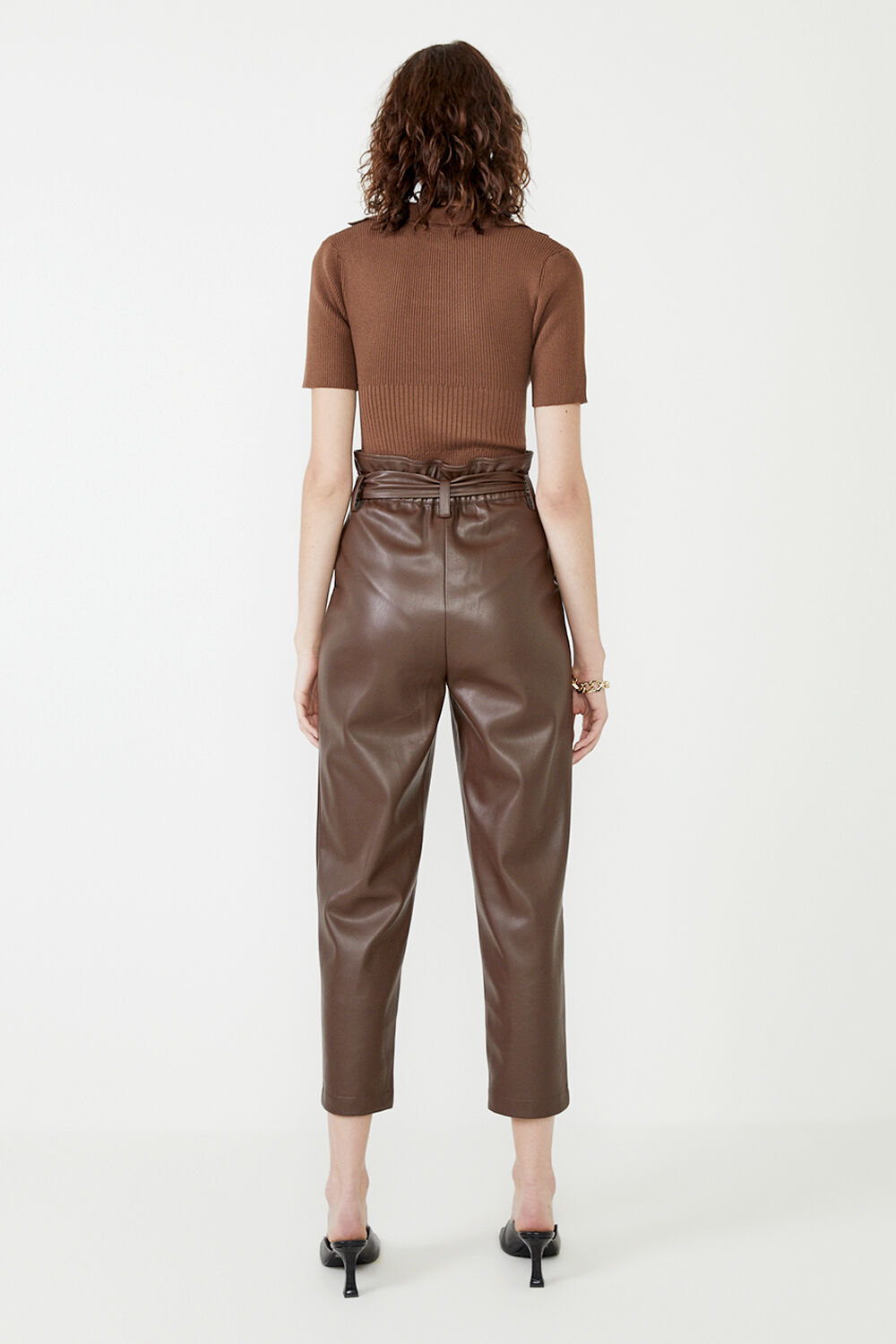 Debbie Vegan Leather Pant in Chocolate 