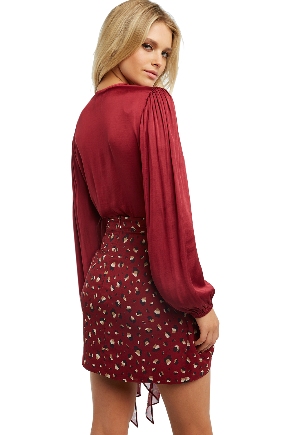 ELENA TIE BLOUSE in colour DRY ROSE