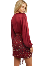 ELENA TIE BLOUSE in colour DRY ROSE