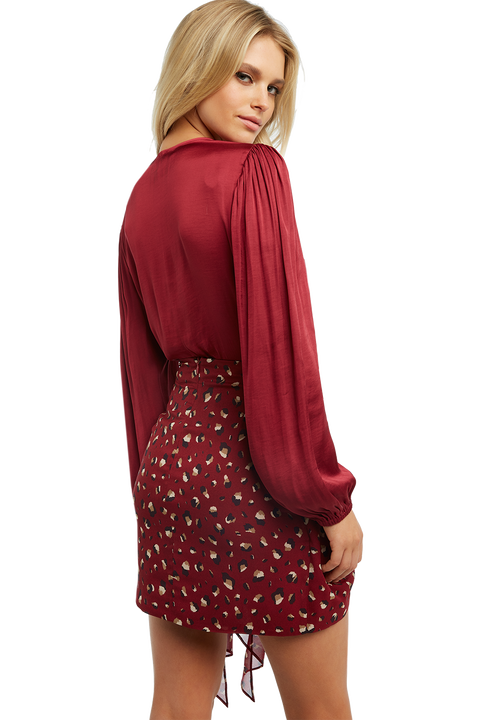 ELENA TIE BLOUSE in colour DRY ROSE