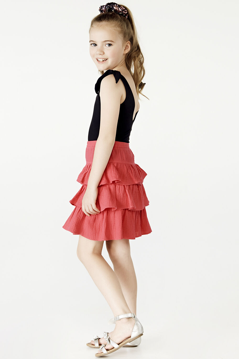Junior Girl Gypsy Skirt in Pink Shock | Bardot Junior