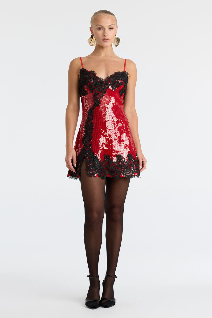 Alerie Sequin Mesh Mini Dress