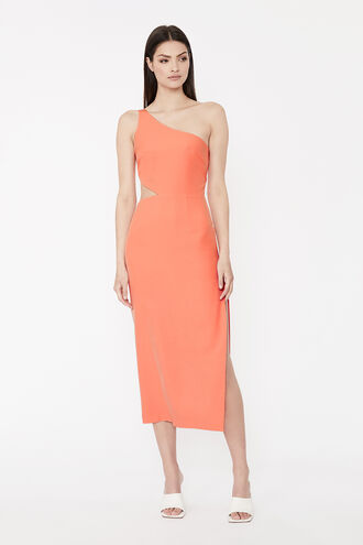 JENNA ONE SHOULDER DRESS in colour TIGERLILY