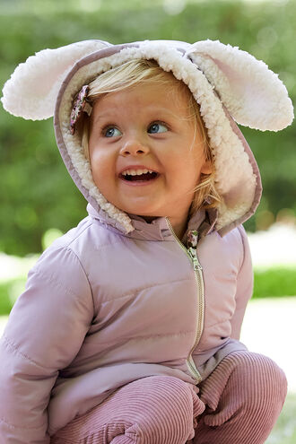 BUNNY EAR PUFFER in colour GRAY LILAC