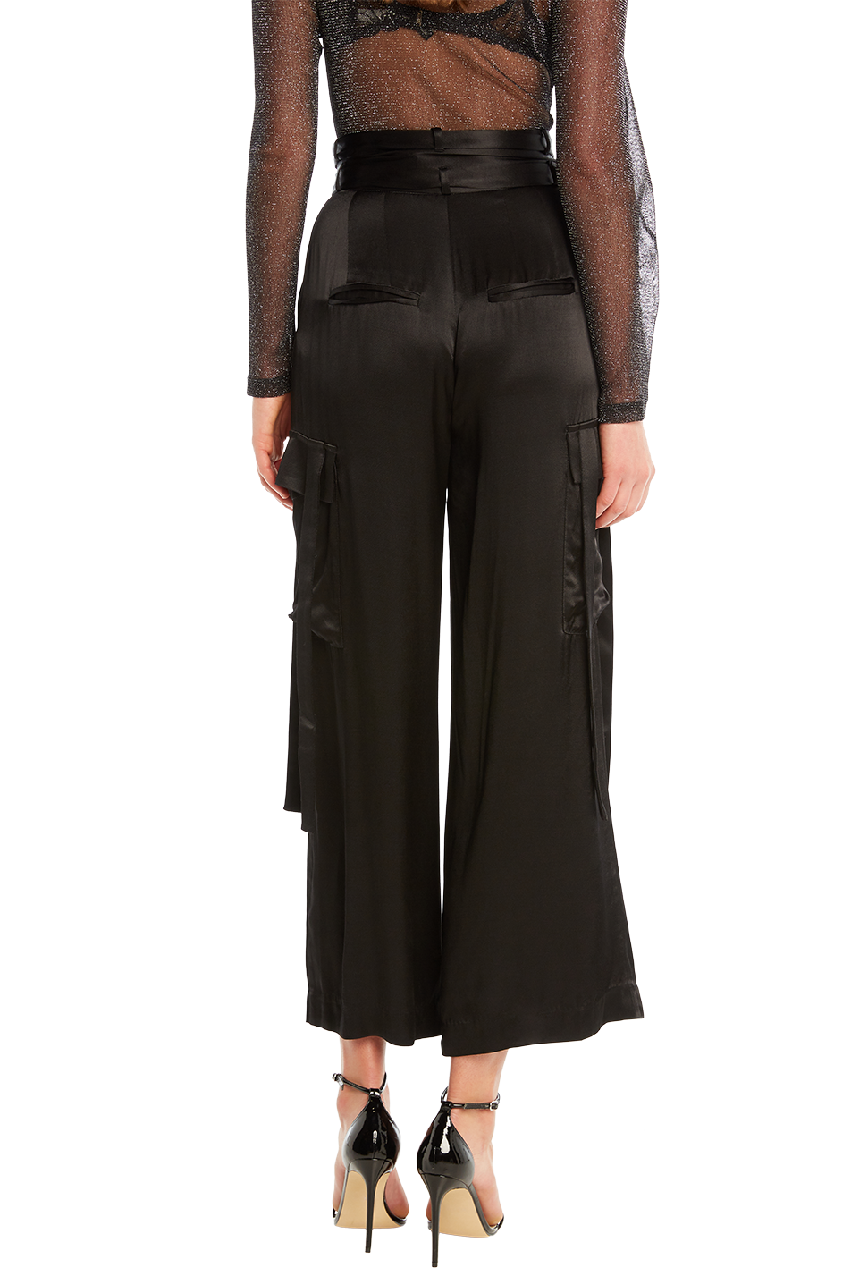 Zara SATIN CARGO TROUSERS - 02201899-800