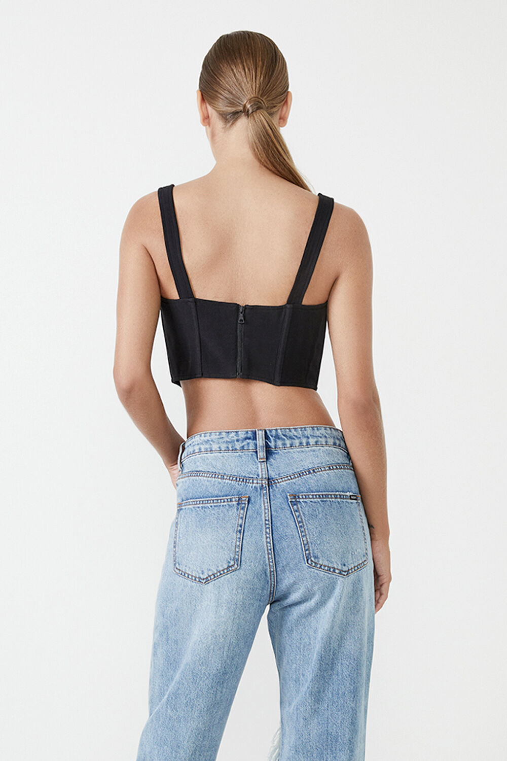 FITTED CORSET BUSTIER in colour CAVIAR