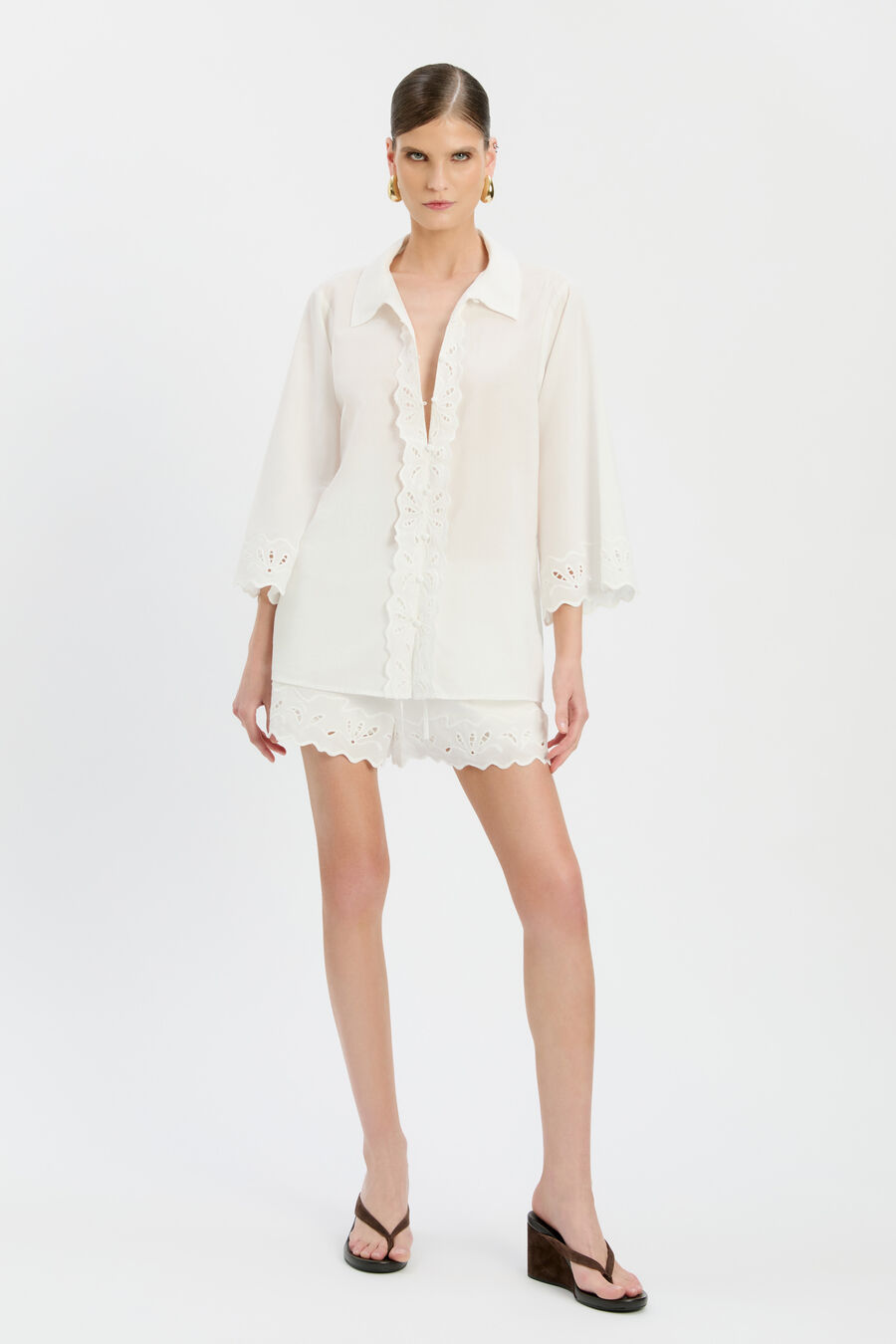 Aleria Cotton Shirt With Trim