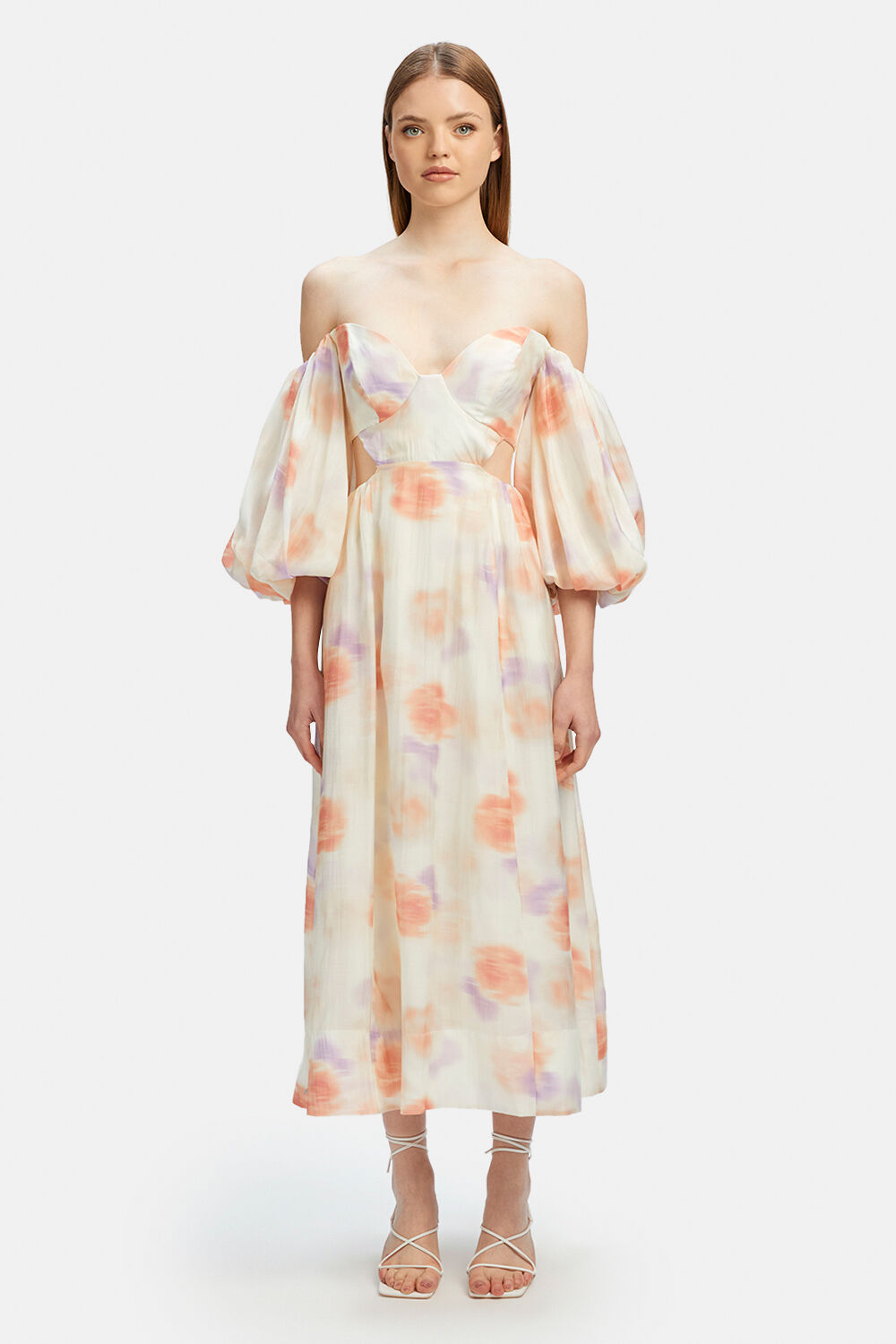 LUCIA MIDI DRESS in colour FRENCH VANILLA