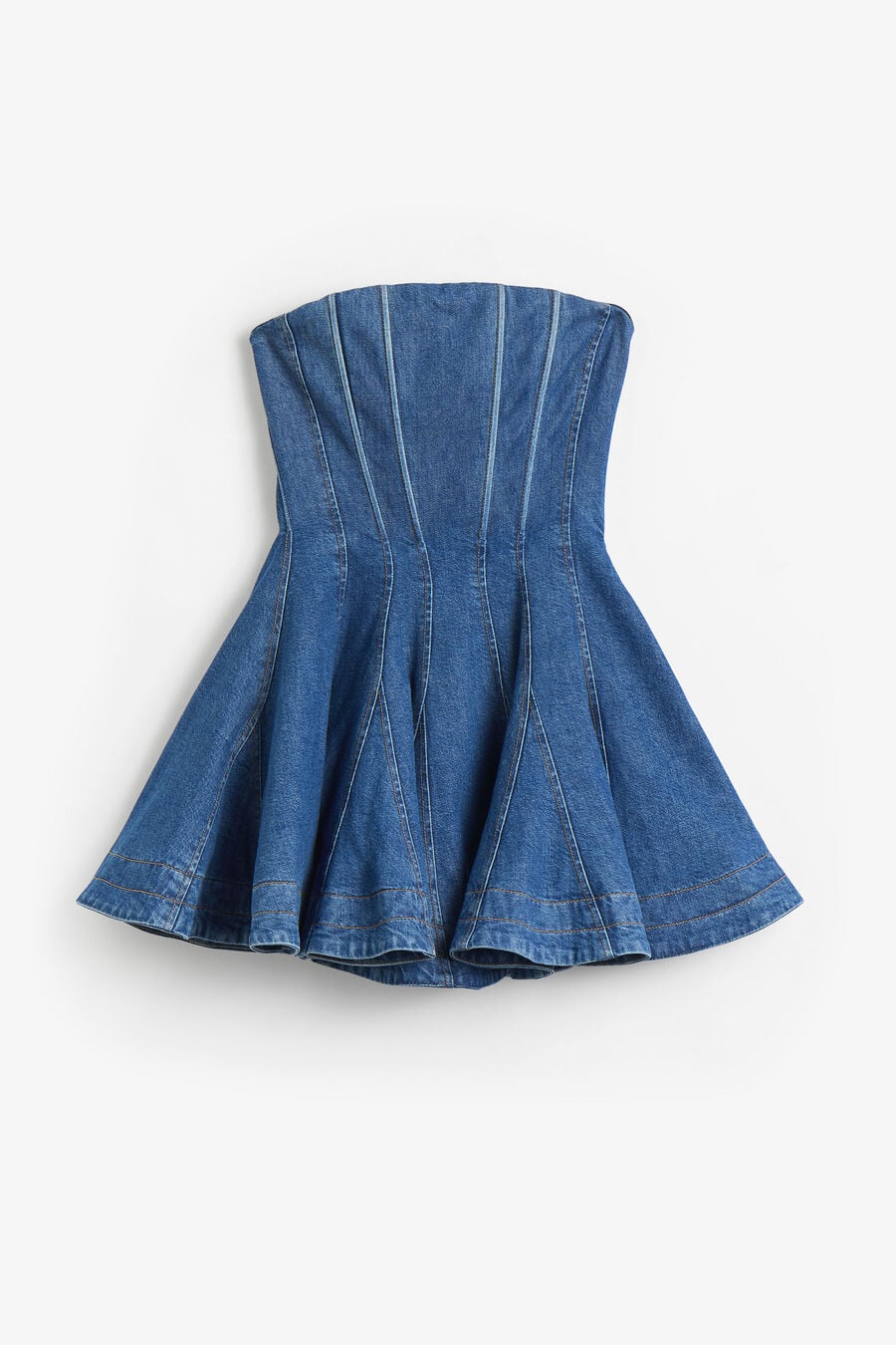 030 Denim Strapless Mini Dress