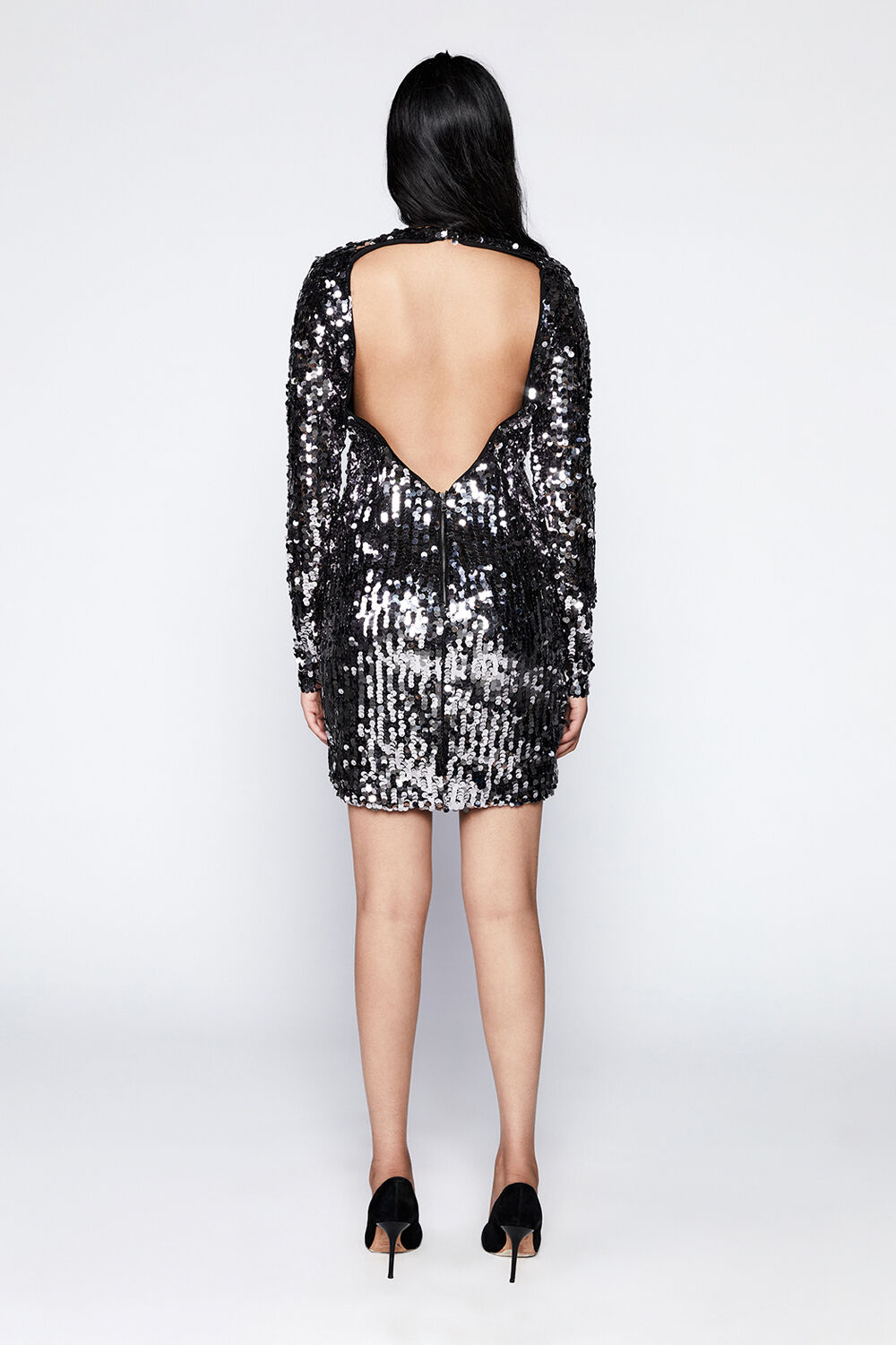 VALENTINA SEQUIN MINI DRESS in colour CASTLEROCK